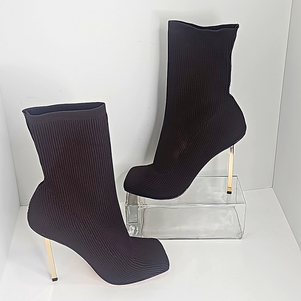 Public Desire women sock boots, Size 7, Dark brown
